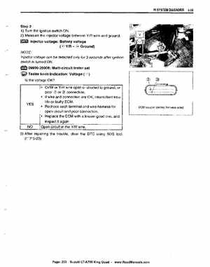 All Years Suzuki LT-A700 King Quad 700 Factory Service Manual, Page 253