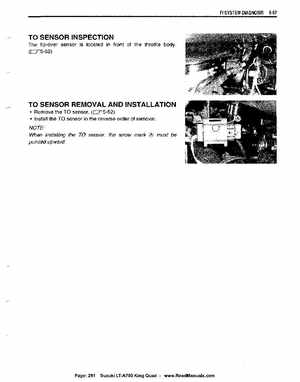 All Years Suzuki LT-A700 King Quad 700 Factory Service Manual, Page 261