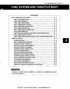 All Years Suzuki LT-A700 King Quad 700 Factory Service Manual, Page 262