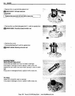 All Years Suzuki LT-A700 King Quad 700 Factory Service Manual, Page 361