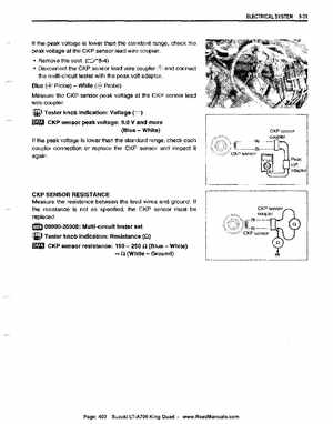 All Years Suzuki LT-A700 King Quad 700 Factory Service Manual, Page 403