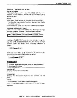 All Years Suzuki LT-A700 King Quad 700 Factory Service Manual, Page 407