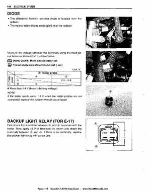 All Years Suzuki LT-A700 King Quad 700 Factory Service Manual, Page 418