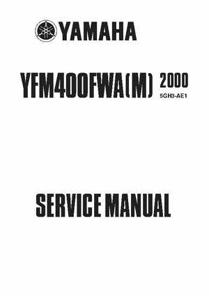2000 Yamaha YFM400FWA(M) Factory Service workshop Manual, Page 1
