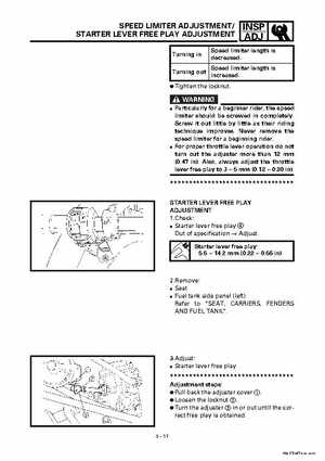 2000 Yamaha YFM400FWA(M) Factory Service workshop Manual, Page 73