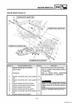 2000 Yamaha YFM400FWA(M) Factory Service workshop Manual, Page 126