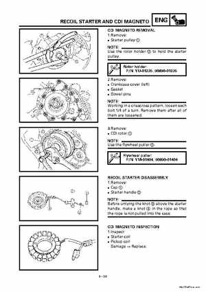 2000 Yamaha YFM400FWA(M) Factory Service workshop Manual, Page 158