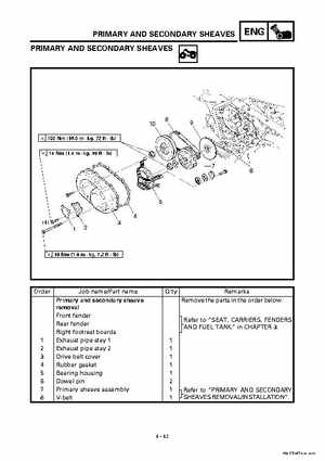 2000 Yamaha YFM400FWA(M) Factory Service workshop Manual, Page 164