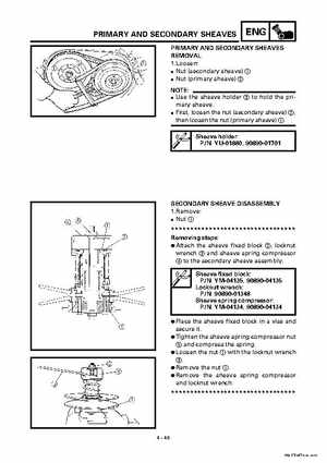 2000 Yamaha YFM400FWA(M) Factory Service workshop Manual, Page 168