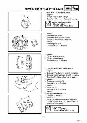 2000 Yamaha YFM400FWA(M) Factory Service workshop Manual, Page 169