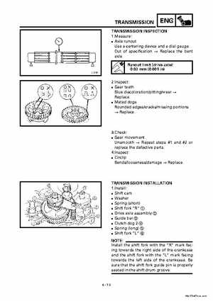2000 Yamaha YFM400FWA(M) Factory Service workshop Manual, Page 195
