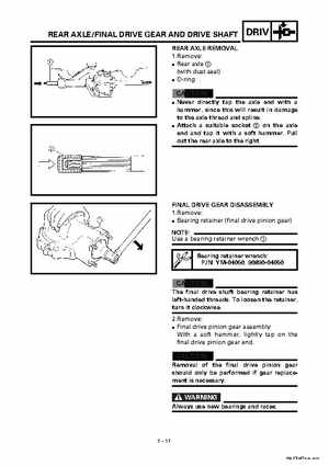 2000 Yamaha YFM400FWA(M) Factory Service workshop Manual, Page 250