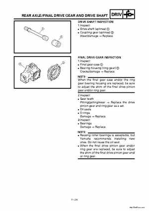 2000 Yamaha YFM400FWA(M) Factory Service workshop Manual, Page 257