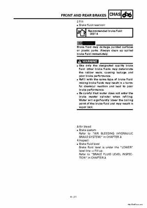 2000 Yamaha YFM400FWA(M) Factory Service workshop Manual, Page 285