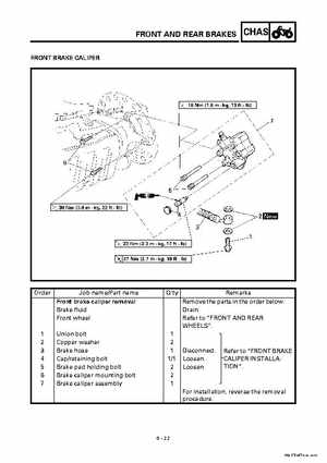 2000 Yamaha YFM400FWA(M) Factory Service workshop Manual, Page 286