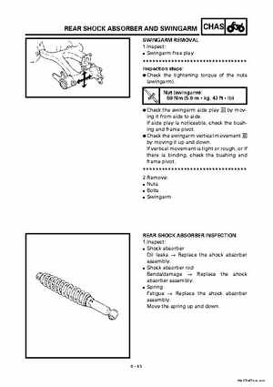 2000 Yamaha YFM400FWA(M) Factory Service workshop Manual, Page 309