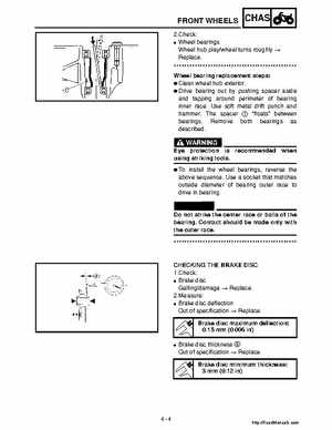 2001 Yamaha YFM660 Raptor Factory Service Manual, Page 119