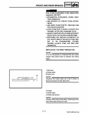 2001 Yamaha YFM660 Raptor Factory Service Manual, Page 130