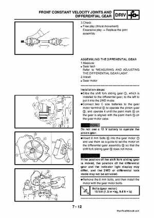 2003 2005 YFM45FAR, YFM450FAR Kodiak OEM Service Manual, Page 255