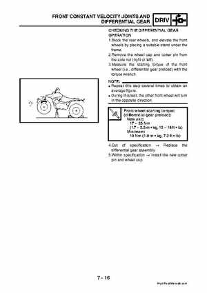2003 2005 YFM45FAR, YFM450FAR Kodiak OEM Service Manual, Page 259