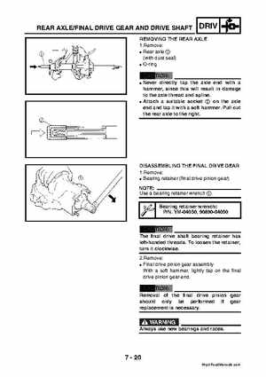 2003 2005 YFM45FAR, YFM450FAR Kodiak OEM Service Manual, Page 263