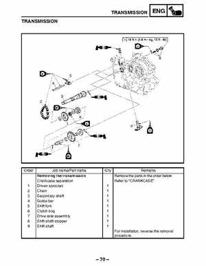 2003 Yamaha YFM400FAR Kodiak Factory Service Manual, Page 444