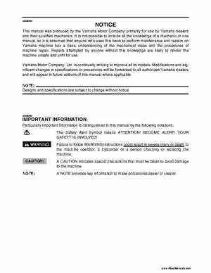 2004 Official factory service manual for Yamaha YFZ450S ATV Quad., Page 3