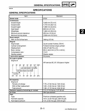 2004 Official factory service manual for Yamaha YFZ450S ATV Quad., Page 24