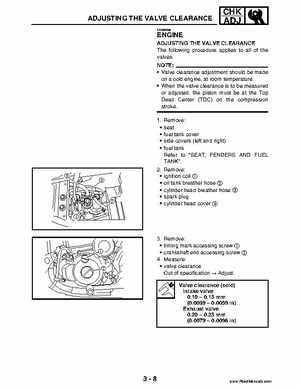 2004 Official factory service manual for Yamaha YFZ450S ATV Quad., Page 76
