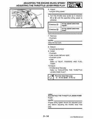 2004 Official factory service manual for Yamaha YFZ450S ATV Quad., Page 82