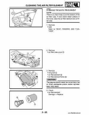 2004 Official factory service manual for Yamaha YFZ450S ATV Quad., Page 94