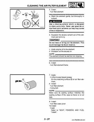 2004 Official factory service manual for Yamaha YFZ450S ATV Quad., Page 95