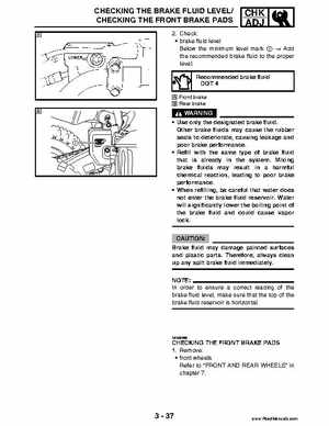 2004 Official factory service manual for Yamaha YFZ450S ATV Quad., Page 105