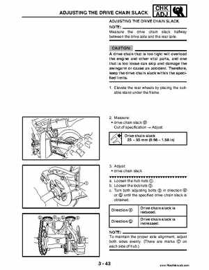 2004 Official factory service manual for Yamaha YFZ450S ATV Quad., Page 111