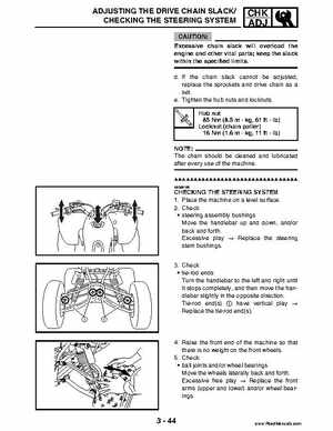 2004 Official factory service manual for Yamaha YFZ450S ATV Quad., Page 112