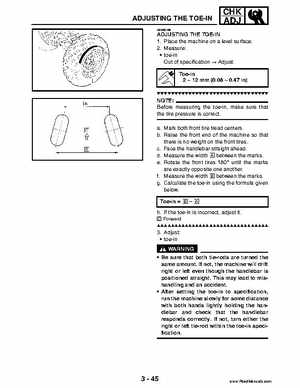 2004 Official factory service manual for Yamaha YFZ450S ATV Quad., Page 113