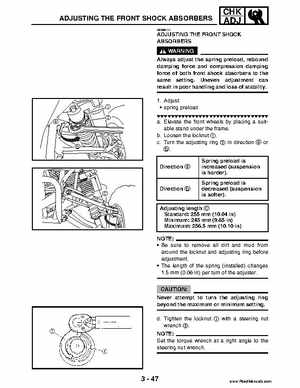 2004 Official factory service manual for Yamaha YFZ450S ATV Quad., Page 115