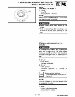 2004 Official factory service manual for Yamaha YFZ450S ATV Quad., Page 123
