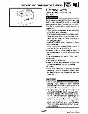 2004 Official factory service manual for Yamaha YFZ450S ATV Quad., Page 125