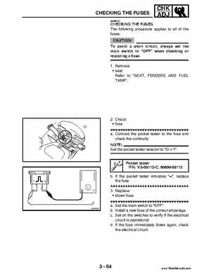 2004 Official factory service manual for Yamaha YFZ450S ATV Quad., Page 132