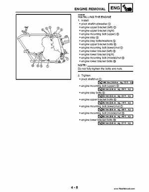 2004 Official factory service manual for Yamaha YFZ450S ATV Quad., Page 143