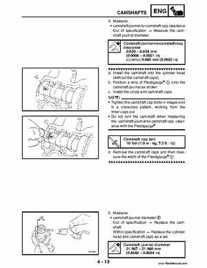 2004 Official factory service manual for Yamaha YFZ450S ATV Quad., Page 148