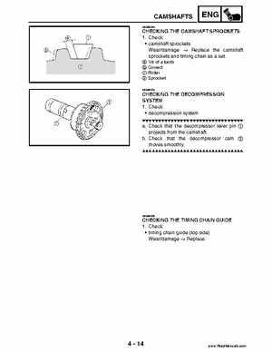2004 Official factory service manual for Yamaha YFZ450S ATV Quad., Page 149