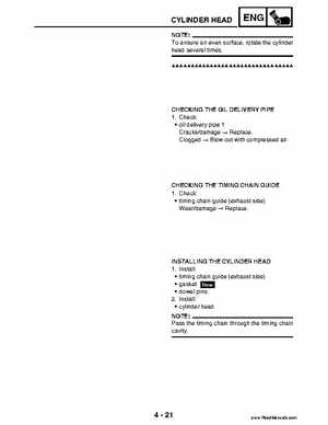 2004 Official factory service manual for Yamaha YFZ450S ATV Quad., Page 156