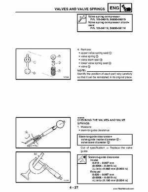2004 Official factory service manual for Yamaha YFZ450S ATV Quad., Page 162