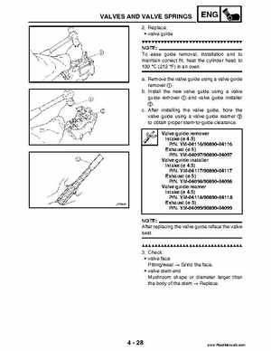 2004 Official factory service manual for Yamaha YFZ450S ATV Quad., Page 163