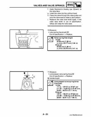 2004 Official factory service manual for Yamaha YFZ450S ATV Quad., Page 166