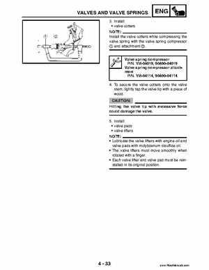 2004 Official factory service manual for Yamaha YFZ450S ATV Quad., Page 168