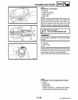 2004 Official factory service manual for Yamaha YFZ450S ATV Quad., Page 170
