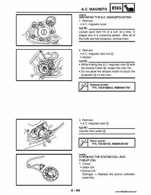 2004 Official factory service manual for Yamaha YFZ450S ATV Quad., Page 179